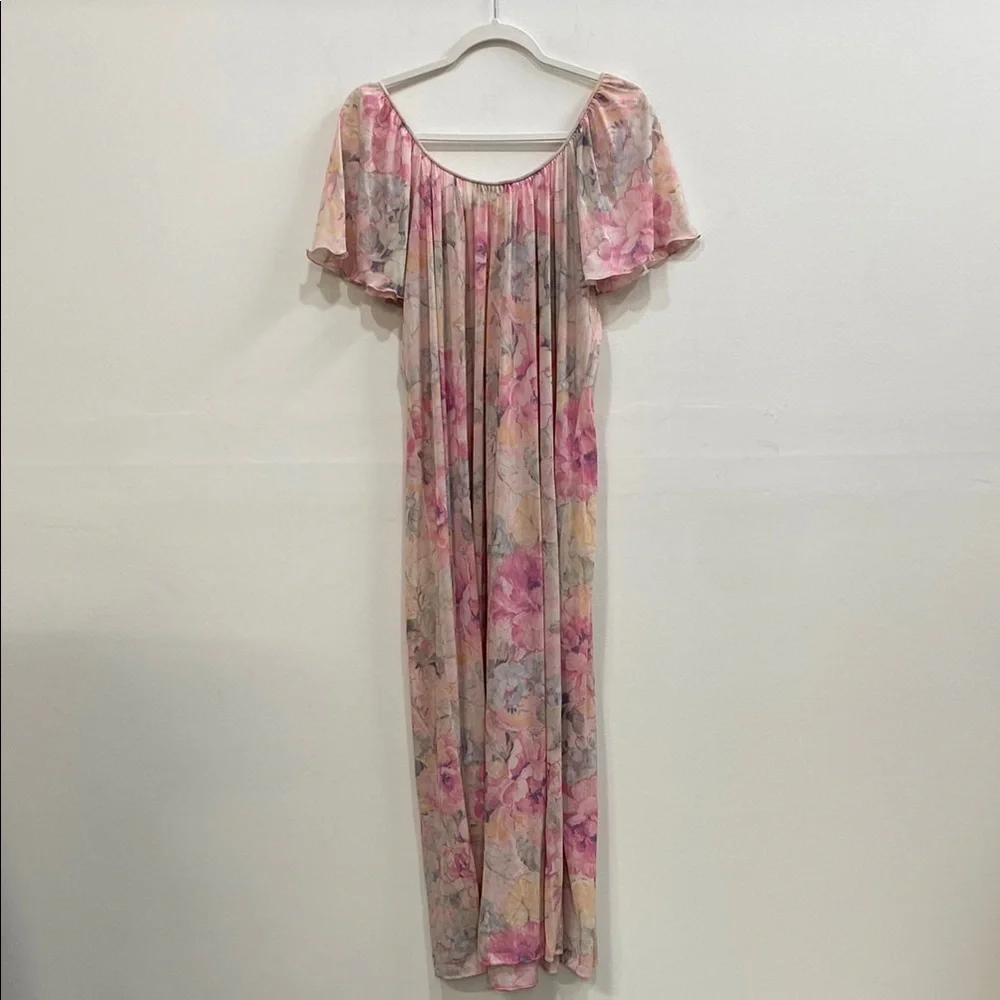 Miss Elaine Pink and‎ Cream Floral Pajama